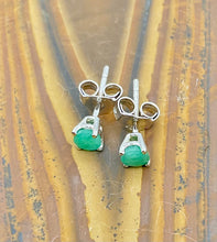Load image into Gallery viewer, Gemstone withSilver Hard Prong Earring Small