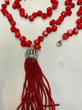 将图片加载到图库查看器,Red Coral Flap Long Necklace