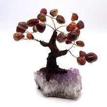 Load image into Gallery viewer, Gemstones with Amethyst Cluster Base Tree of Life