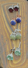 Load image into Gallery viewer, Gemstones with Silver Hard Prong Large Earring