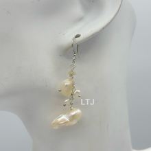 将图片加载到图库查看器,Natural hanging pearl grape earrings (silver)