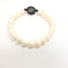 Load image into Gallery viewer, White Pearl with Crystal Bracelet