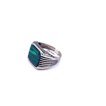 Load image into Gallery viewer, Malachite Men Ring with Sterling Silver
