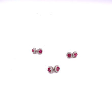 Load image into Gallery viewer, Ruby with Diamonique Earring in Sterling Silver