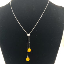 将图片加载到图库查看器,Amber 2 Bead Pendant Necklace with Sterling Silver