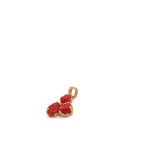 将图片加载到图库查看器,Red Coral Pendant with Gold Over Sterling Silver