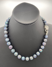 将图片加载到图库查看器,Natural pearl necklace with cheetah lock 17" 10mm