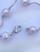 将图片加载到图库查看器,Round pearl (Metal Twisted Link) Necklace 36" 10mm