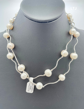 将图片加载到图库查看器,Round pearl (Metal Twisted Link) Necklace 36" 10mm