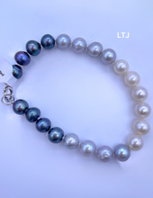 将图片加载到图库查看器,Ombre pearl knotted bracelet (silver)