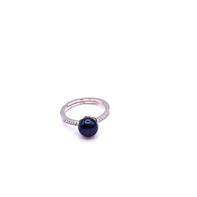 Load image into Gallery viewer, Pearl Single Adjustable Ring with Sterling Silver