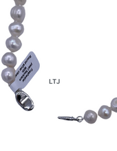将图片加载到图库查看器,Freshwater pearl necklace with round silver clasp 8mm 18"