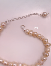 将图片加载到图库查看器,Pearl bracelets with sterling silver circle lock with extension