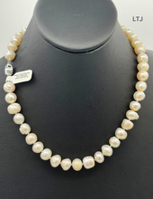 将图片加载到图库查看器,Freshwater pearl necklace with sterling silver clasp 10mm 18"