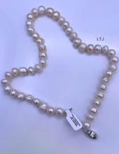 将图片加载到图库查看器,Freshwater pearl necklace with sterling silver clasp 10mm 18"