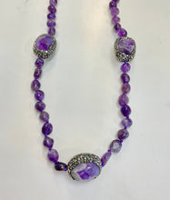 将图片加载到图库查看器,Amethyst Beads and Rough Long Necklace