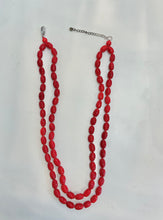 将图片加载到图库查看器,Red Coral Curved 2 Layer Necklace