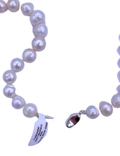 将图片加载到图库查看器,Freshwater pearl with round silver clasp 10mm 20"