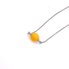 将图片加载到图库查看器,Amber Bead Pendant with Sterling Silver Necklace