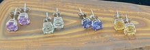 Load image into Gallery viewer, Gemstones with Silver Hard Prong Large Earring