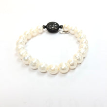 Load image into Gallery viewer, White Pearl with Crystal Bracelet