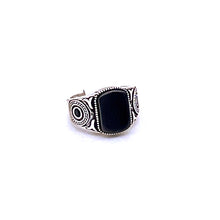 Load image into Gallery viewer, Black Onyx Men Ring with Sterling Silver