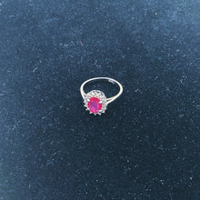 Load image into Gallery viewer, Ruby Diamonique Ring with Sterling Silver