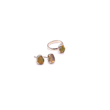 Load image into Gallery viewer, Raw Opal Earring and Ring Set in Sterling Silver
