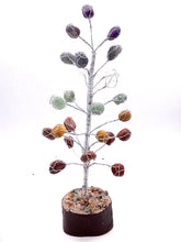 将图片加载到图库查看器,Gemstones with Wood Base Tree of Life