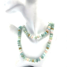 将图片加载到图库查看器,Aquamarine Faceted with CZ Long Necklace