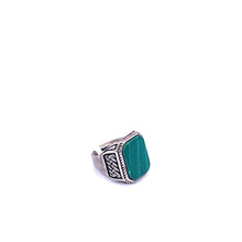 Load image into Gallery viewer, Malachite Men Ring with Sterling Silver