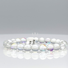 Cargar imagen en el visor de la galería, Radiant Blue and White Aura Quartz Bracelet