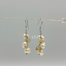 将图片加载到图库查看器,Natural hanging pearl grape earrings (silver)