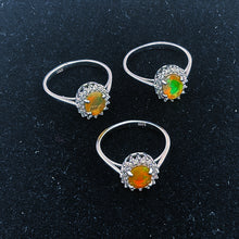 Load image into Gallery viewer, Opal Diamonique Ring with Sterling Silver