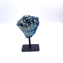 Load image into Gallery viewer, Blue Aura Quartz Point On Metal Stand