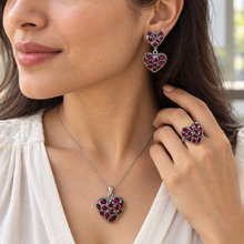 Load image into Gallery viewer, Ruby Heart Shape Set