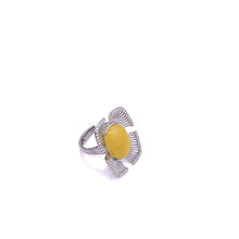 将图片加载到图库查看器,Amber Square Shape Ring with Sterling SIilver