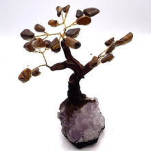 Load image into Gallery viewer, Gemstones with Amethyst Cluster Base Tree of Life