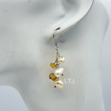 将图片加载到图库查看器,Natural hanging pearl grape earrings (silver)