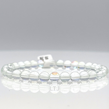 Cargar imagen en el visor de la galería, Radiant Blue and White Aura Quartz Bracelet