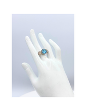 将图片加载到图库查看器,Aquamarine and MoonStone Silver Ring