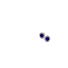Load image into Gallery viewer, Sapphire with Diamonique Earring in Sterling Silver