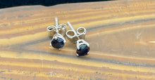 Load image into Gallery viewer, Gemstone withSilver Hard Prong Earring Small