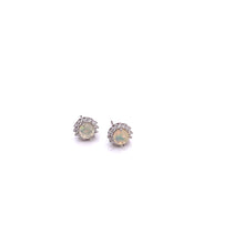 Load image into Gallery viewer, Opal with Diamnoiqure Earring in Sterling Silver