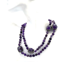 将图片加载到图库查看器,Amethyst Beads and Rough Long Necklace