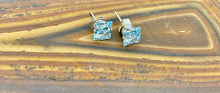 Load image into Gallery viewer, Gemstones with Silver Square Soft Prong Earring