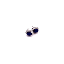 Load image into Gallery viewer, Sapphire with Diamonique Earring in Sterling Silver
