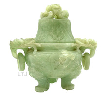 将图片加载到图库查看器,Jade Incense Burner with Grand Foo Dog Accents
