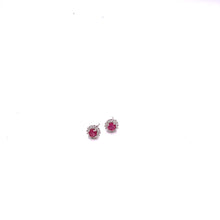 Load image into Gallery viewer, Ruby with Diamonique Earring in Sterling Silver