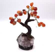 Load image into Gallery viewer, Gemstones with Amethyst Cluster Base Tree of Life